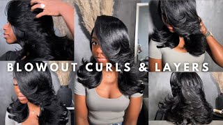 Voluminous Blowout Curls amp Layers Tutorial  Tips You Need To Know [upl. by Wilson]