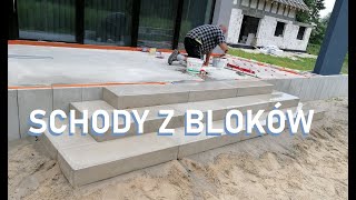 Schody ze Stopnic bloków betonowych bez komentarza brukarzbydgoszcz brukarzyoutube1 brukarz [upl. by Eninnej]