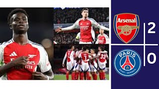 Arsenal Vs PSG 2  0 Highlights Champions League 202425 [upl. by Abert]