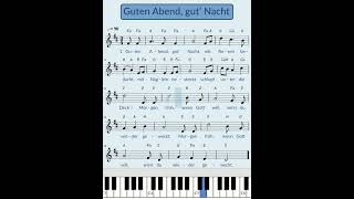 Guten Abend gut Nacht  deutsches Schlaflied für Kinder piano tutorial pianotutorial [upl. by Raye]