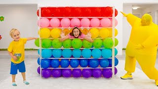 Chris and Mom Balloons Cube Challenge and other funny stories for kids [upl. by Raseta392]