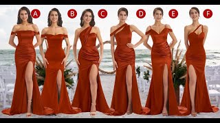 Rust Satin Bridesmaid Dresses [upl. by Aldis]