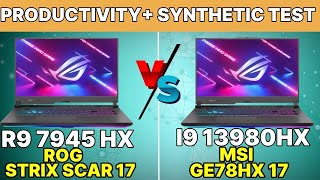 R9 7945HX VS R9 7945HX VS I9 13980HX SYNTHETIC  R9 7945HX Gaming Benchmarks ROG SCAR 17 [upl. by Iphagenia900]