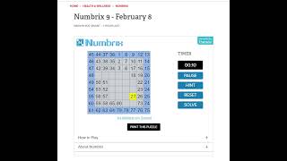 Solve Daily Numbrix 9 Puzzle 282024 ASMR [upl. by Annayd]