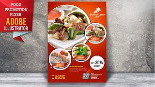 How To Design Food Flyer  Illustrator Tutorial [upl. by Britta64]