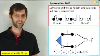 Bayernabitur 2017 Aufgabengruppe 2 Teil B Stochastik Aufgabe 2a  Mathematik [upl. by Olumor874]