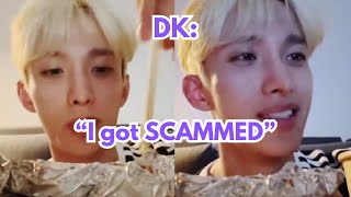 Seventeen DK receiving voice PHISHING CALL from Sasaeng using Seungkwans Caller ID [upl. by Meehyr145]