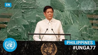 🇵🇭 Philippines  President Addresses United Nations General Debate 77th Session English  UNGA [upl. by Tyree]