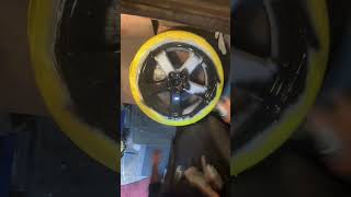 Alloy wheel painting part 2 alloywheels painting black gloss reels youtubeshorts turorial [upl. by Treva]