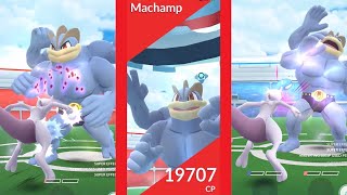 Psystrike or 2 bar Psychic Moveset comparison Machamp solo no weather boost [upl. by Ecahc]