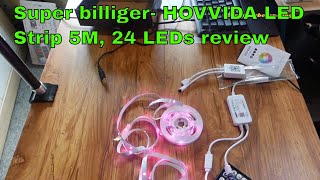 Super billiger HOVVIDA LED Strip 5M 24 LEDs review [upl. by Midas]