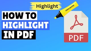 How to Highlight in PDF [upl. by Auqenwahs]