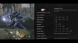 Space Marine 2 Power Fist Full Move Set Demonstration Full Charge Combos etc Warhammer 40000 [upl. by Sharline589]