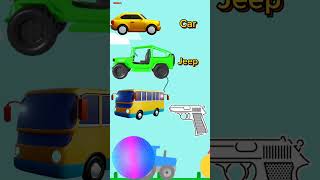 Vehicles Name Hindi And English shorts magic car jeep scooter abc [upl. by Lachus]