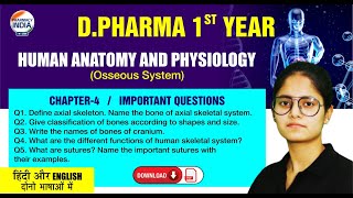 Human Anatomy amp Physiology  Chapter  4  Imp Questions amp Answers  DPharma 1 Year hap bteup [upl. by Nivlac317]