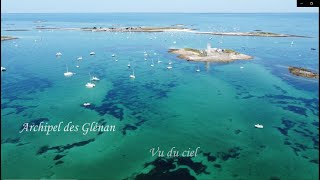 Bretagne  Archipel des Glénan vu du ciel  Juillet 2021 [upl. by Fridell763]