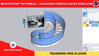 create circular staircase in sketchup  sketchup quick tutorial [upl. by Oneill985]