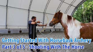 Getting Started With Horseback Archery Part 3 of 5 Shooting With The Horse [upl. by Adnilem]