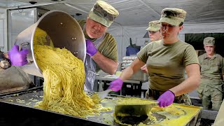 How US Army Cooks Handle Crazy Rush Time in Tiny Field Kitchen [upl. by Anuaf946]