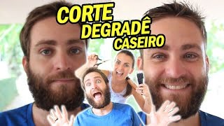 CORTE DE CABELO E BARBA DEGRADÊ PERFEITO FEITO EM CASA [upl. by Aniram]