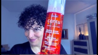 Cantu Wave Whip Curling Mousse  demonstration [upl. by Enyallij]