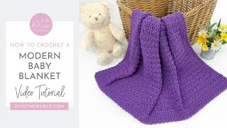 Modern Crochet Baby Blanket  A Quick amp Easy BeginnerFriendly Crochet Blanket Video Tutorial [upl. by Ricky]