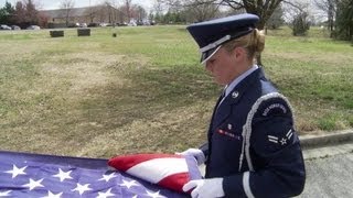 Honor Guard Team Demonstrate Proper Flag Folding Techniques [upl. by Eberta]