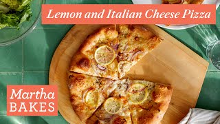 Martha Stewarts Rosemary Lemon amp Fontina Cheese White Pizza  Martha Bakes Recipes [upl. by Ahcsim458]