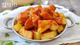 The Authentic Patatas Bravas Served in Madrid Spain [upl. by Ayokal]