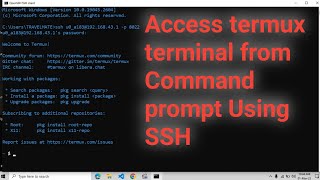 How to open termux terminal in CMD using ssh Techguiderge [upl. by Stamata12]