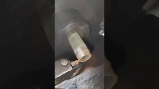 making threads in metal pipe [upl. by Tatman]