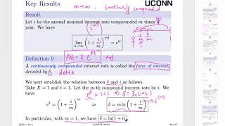 MATH 2620 Financial Mathematics Lecture 6 Ch1718 ConstantVarying Force of Interest Rate [upl. by Sladen]