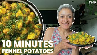 10 MINUTE FENNEL POTATOES  Deliciously Tasty Vegan Fennel Potato Recipe  Food with Chetna [upl. by Ardni]