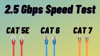 Ethernet cables speed tested  25 Gbps Cat 5ECat 6 and Cat 7 cables SPEED comparision [upl. by Suivatna]