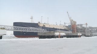 First Icebreaking LNG Carrier Docks at Sabetta Port [upl. by Jones104]