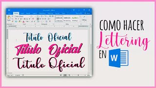 Como hacer Lettering en Word  Consejos  Recomendaciones [upl. by Fayette]