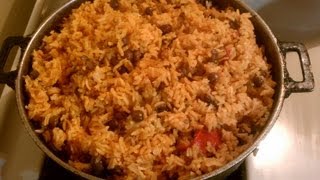 Arroz Con Gandules  Yellow Rice with Pigeon Peas [upl. by Ahsaek]