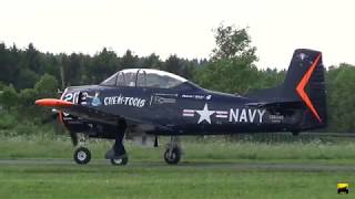 1400hp radial engine sound  T28 aerobatics with Toni Eichhorn  Siegerland Flughafen 2018 [upl. by Nida]