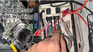 Nissan AC Compressor Not Engaged  AC Pressure Switch Wiring problem [upl. by Hirst526]