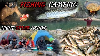 2 DAY Group Camping amp Fishing  Catch camp amp cook NIGHT SPEAR FISHING [upl. by Chrystal]