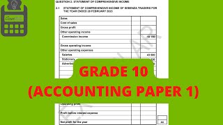 Grade 10Statement of Comprehensive Income Income Statement  Paper 1 [upl. by Inaliel]