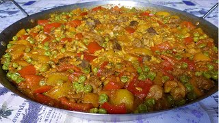 Paella mista di carne e verdure  Ricetta facile e gustosa [upl. by Auhel]