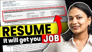 Resume Samples for Freshers  Tips to Make a Resume For Job  Internshala [upl. by Hoban]