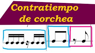 CONTRATIEMPO de CORCHEA Y SEMICORCHEAS Notas a tiempo y a contratiempo [upl. by Leith]