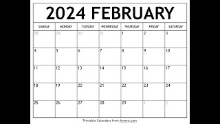 How to get free printable February 2024 calendar  Axnent [upl. by Anuqahs7]