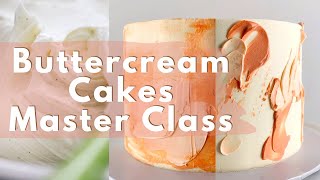 How to Decorate a Cake with Icing  Italian Meringue Buttercream  Simple Buttercream Cake Designs [upl. by Adikram53]