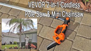 Vevor 2in1 Cordless Pole Saw amp Mini Chainsaw Review [upl. by Niemad]