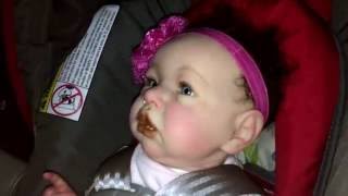 REBORN BABY SASKIA GOES TO DUNKIN DONUTSNIGHT TIME REBORN BABY OUTINGCOME WITH US TO DUNKIN DONUTS [upl. by Yehc]