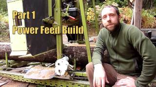 Homemade bandsaw mill power feed part 1 [upl. by Arraes]