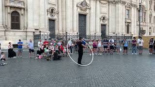 Ring acrobat in Piazza Navona Rome June 2024 [upl. by Teleya454]